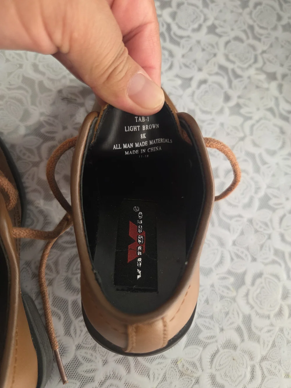 Children's Tan Lace-Up Dress Shoes with Sturdy Black Soles